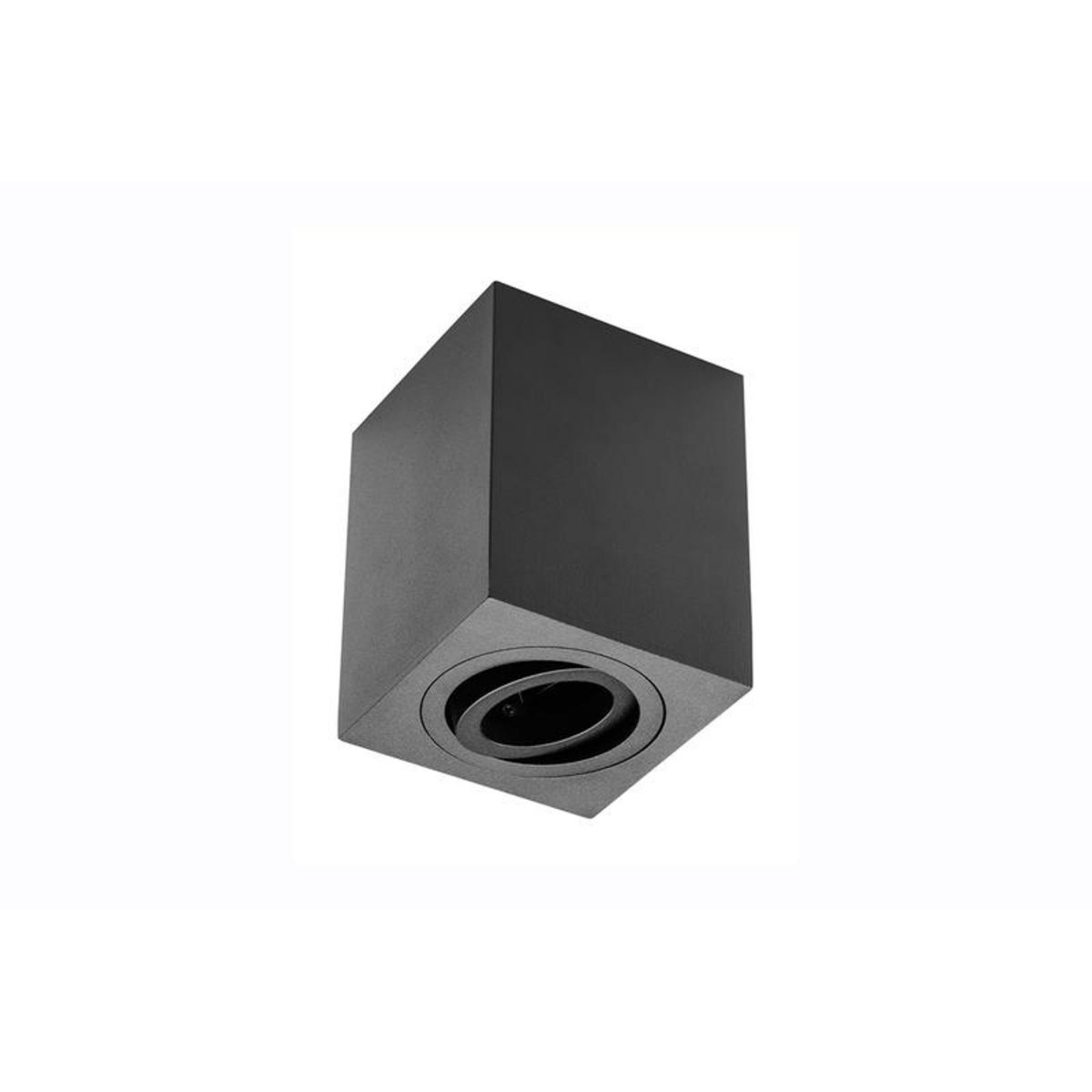 CENTRALE BRICO Petit plafonnier cubique SENSA avec tête rotative - Aluminium - Noir - 11,5 cm - IP 20