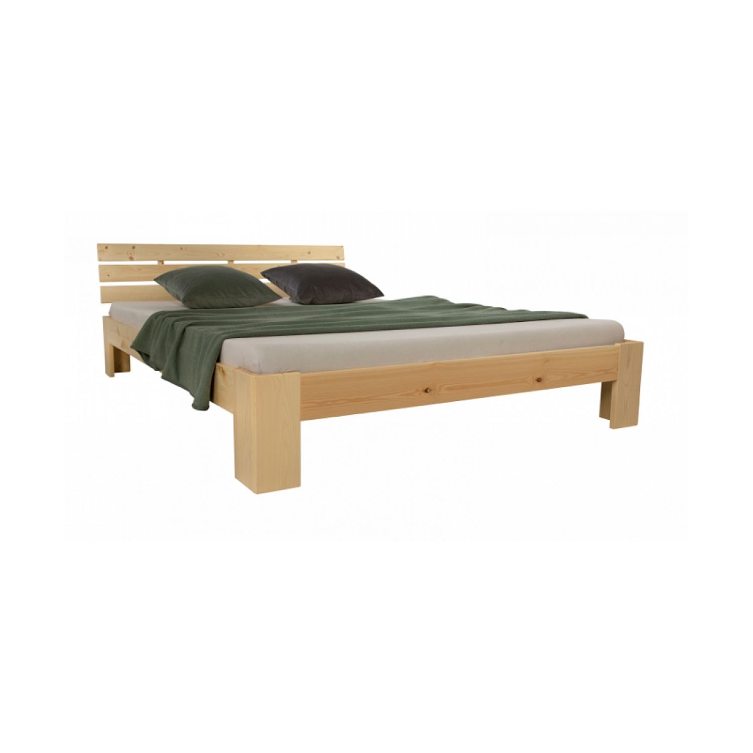 Lit scandinave tissu avec tête de lit et sommier 140x190 cm PORTIMAO pas  cher 