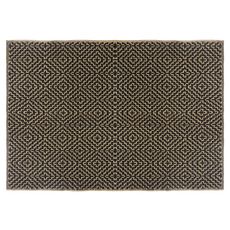 ATMOSPHERA Tapis rectangulaire en jute et coton noir 120x170 cm (Noir)