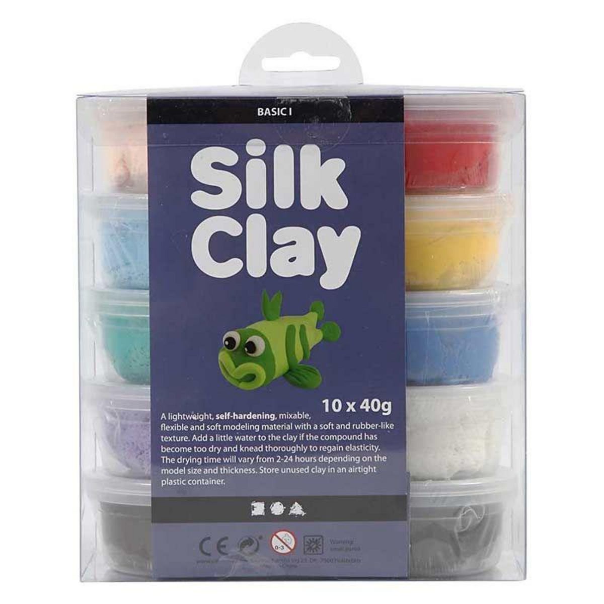  Set 10 pâtes à modeler Silk Clay - Couleurs basiques 40 g