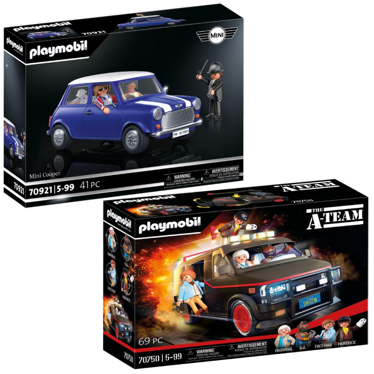 PLAYMOBIL Pack Exclu Web Mini Cooper + Fourgon Agence tous risques pas cher  