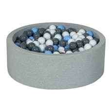  Piscine à balles Aire de jeu + 450 balles blanc, bleu clair, gris