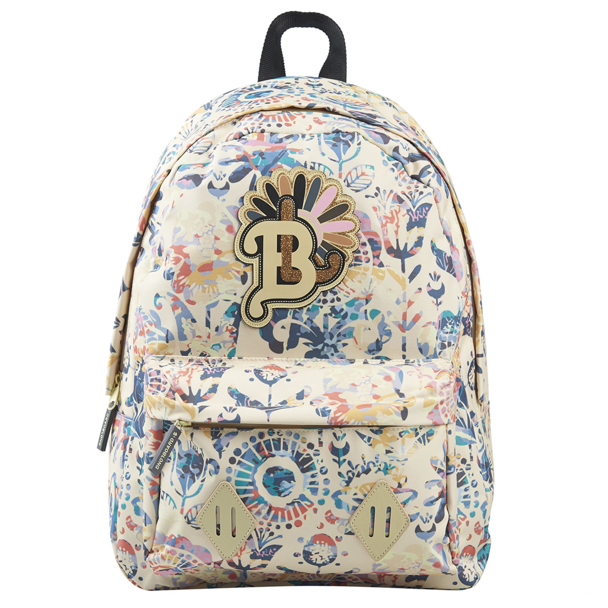 LONGBOARD Sac dos 1 compartiment beige motifs multicolore pas