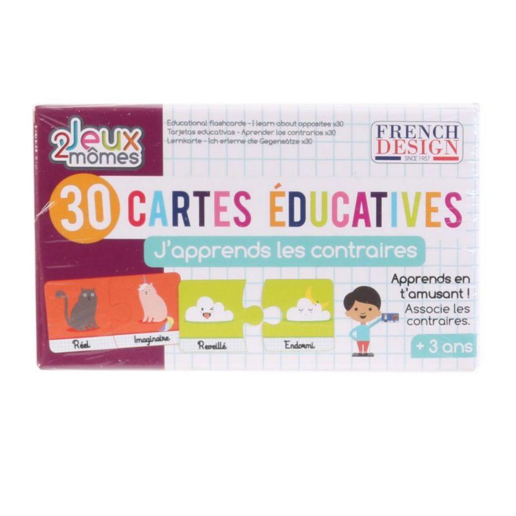 Paris Prix - Jeu De Cartes Educatives mots 12cm Blanc à Prix