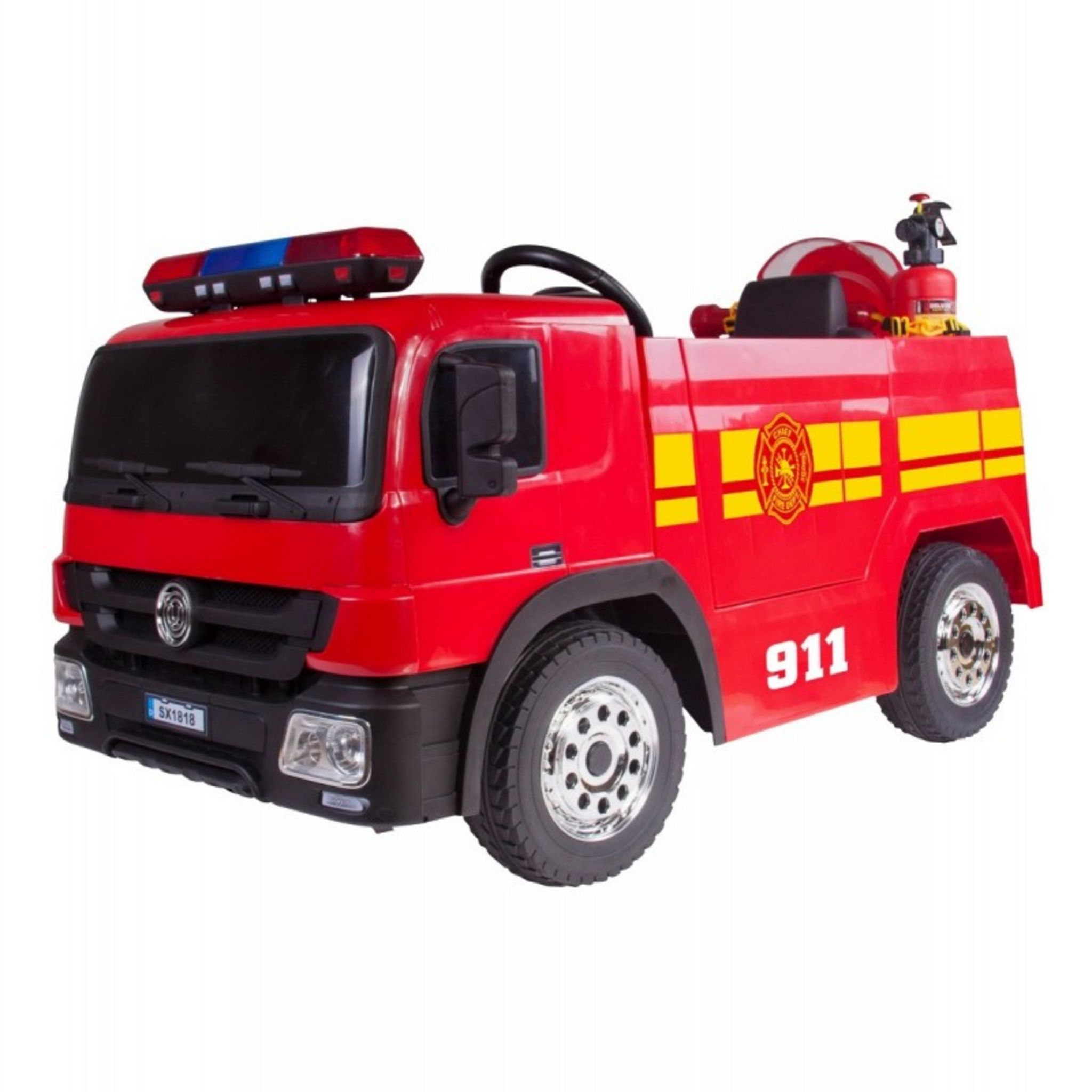 Camion électrique 12V Pompier Rouge
