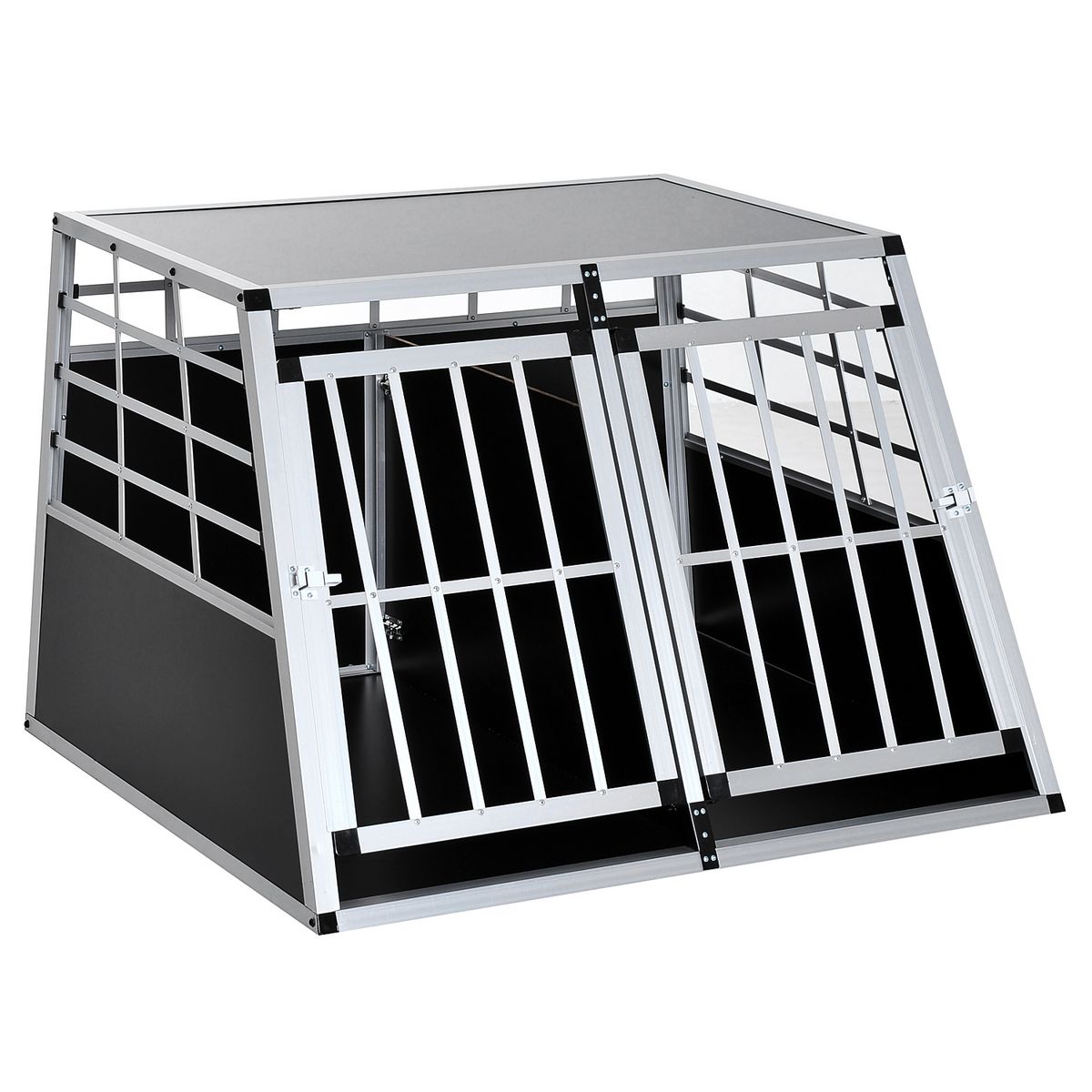HOMCOM Cage de transport pour chien en aluminium XXL 104L x 91l x 69H cm  noir pas cher 