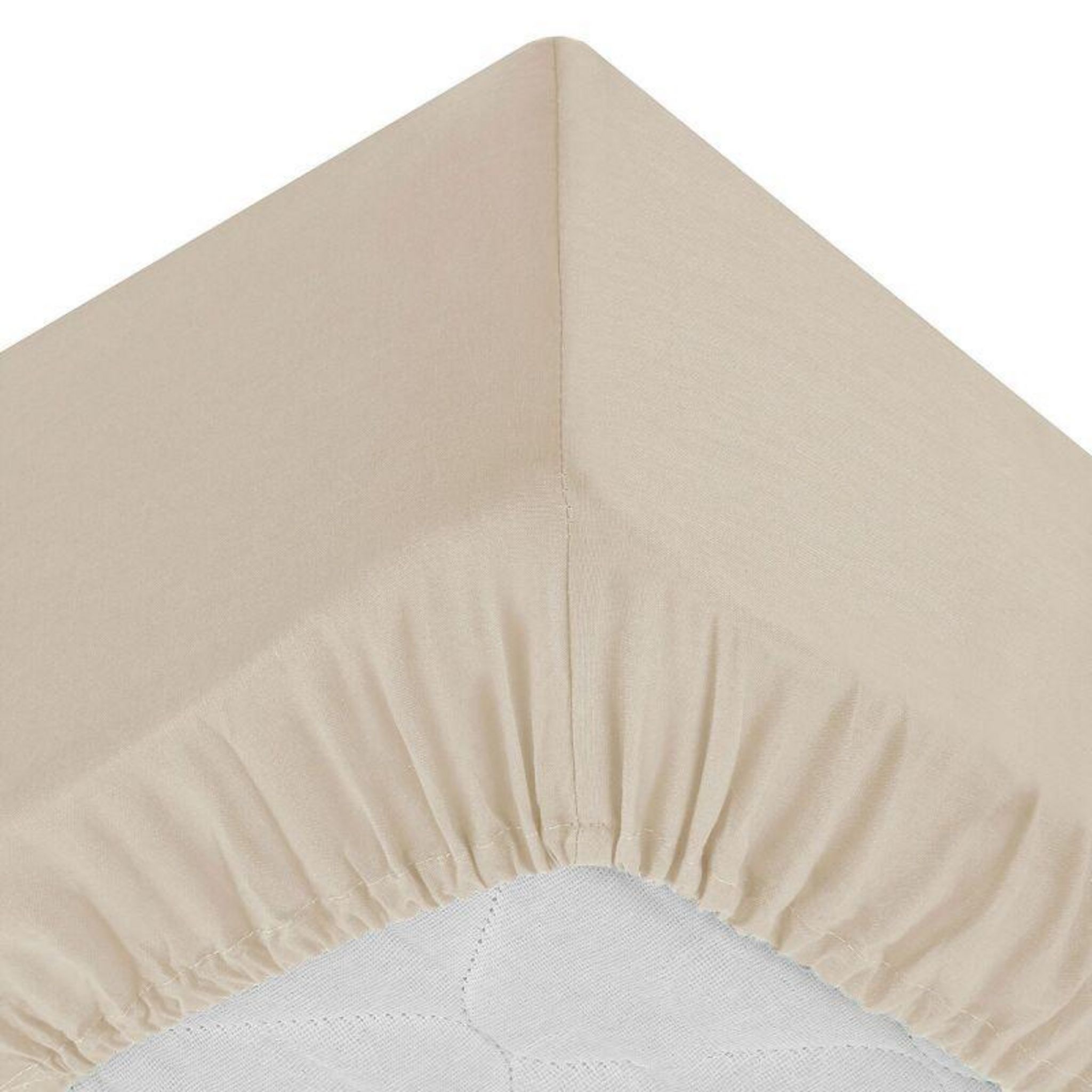 Drap Housse 2 Personnes Percale 180x200cm Beige Lin