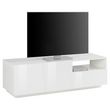 Meuble TV 2 portes 1 niche 1 tiroir L150cm VERONA. Coloris disponibles : Gris, Blanc