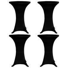 Housses elastiques de table Ø 80 cm Noir 4 pcs