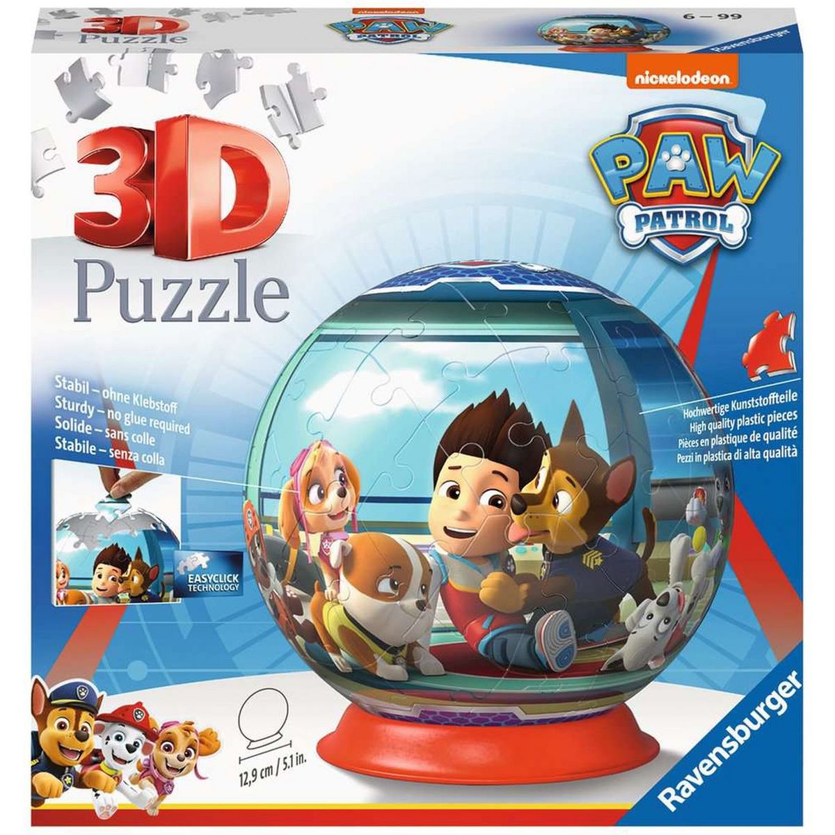 RAVENSBURGER Puzzle 3D Ball 72 pièces - Pat'Patrouille pas cher