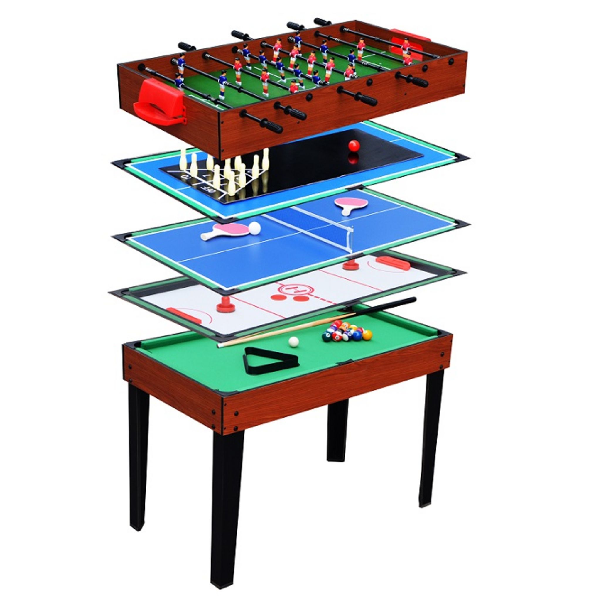 Table multi jeux adulte 5 en 1 Top Futbolin - Babyfoot Vintage