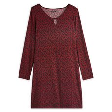 IN EXTENSO Robe manches longues rouge en maille femme (Rouge)