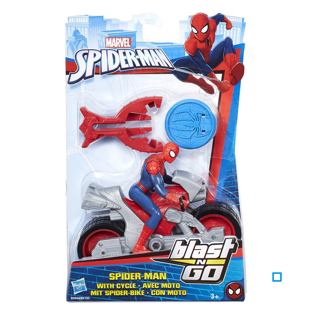 HASBRO Véhicule Blast and Go avec Lanceur et Figurine - Spider Man MOTO  SPIDER MAN pas cher 