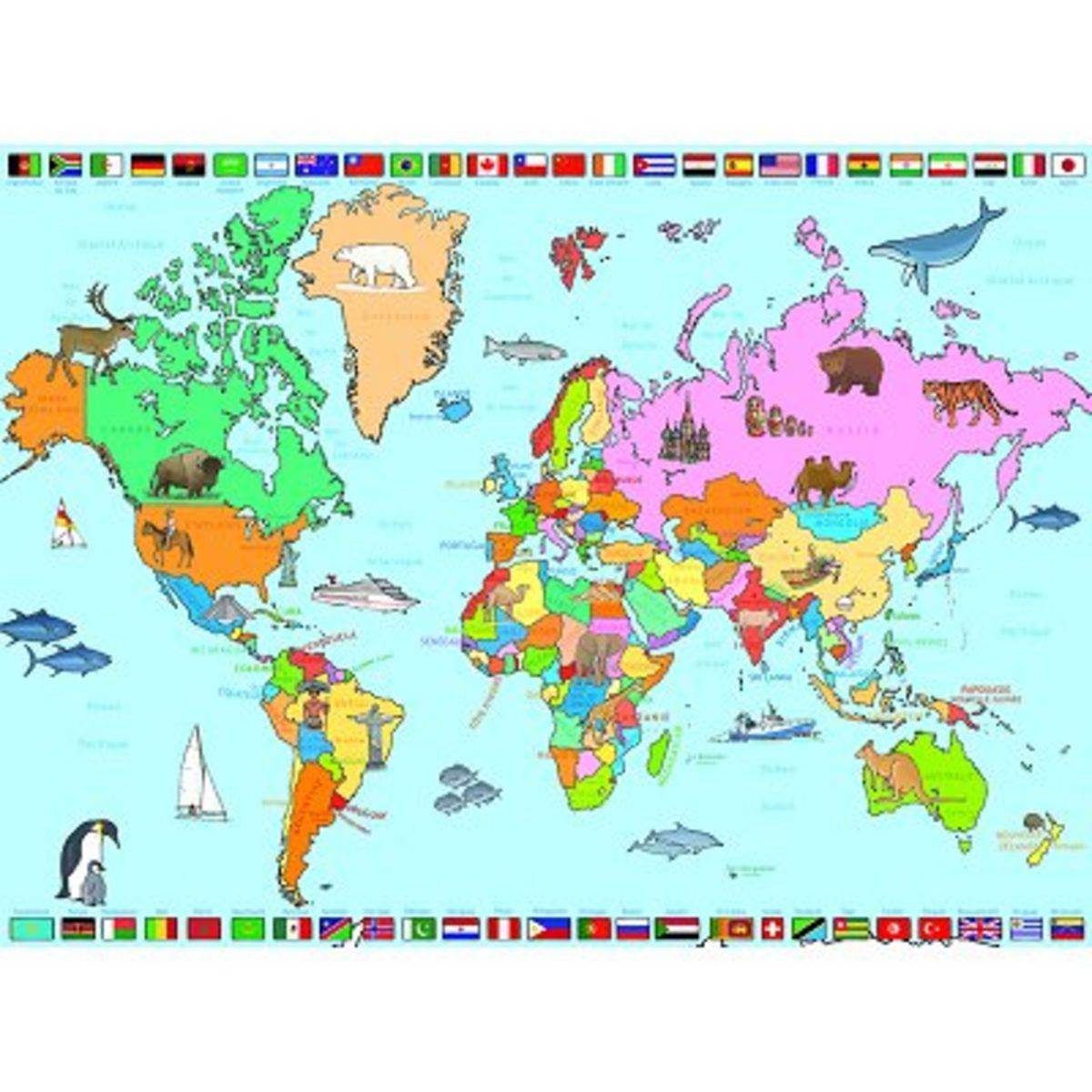 Puzzle 250 pièces  Carte du Monde pas cher à prix Auchan