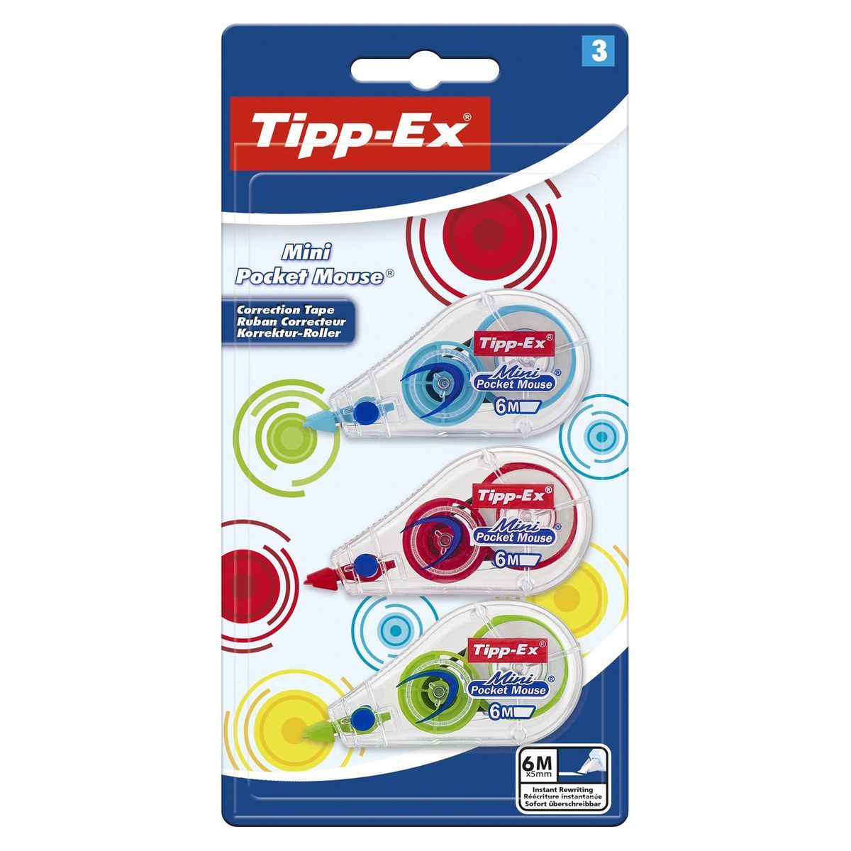 BIC Tipp-ex Mini pocket ruban correcteurs 6mx5mm x3 3 pièces pas cher 