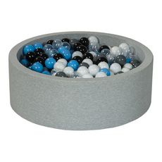  Piscine à balles Aire de jeu + 450 balles noir, blanc, transparent, gris, bleu clair