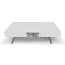 Table Basse Relevable  Lift  120-190cm Blanc