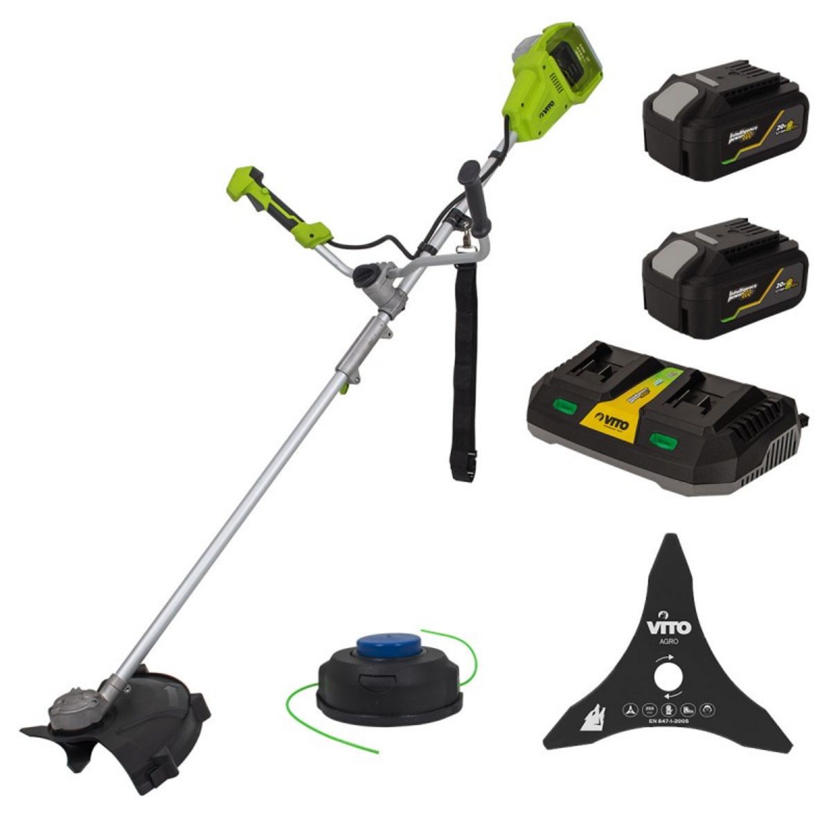 Débroussailleuse sans fil 40V + 2 batteries Lithium 4Ah Coupe Ø 250-350