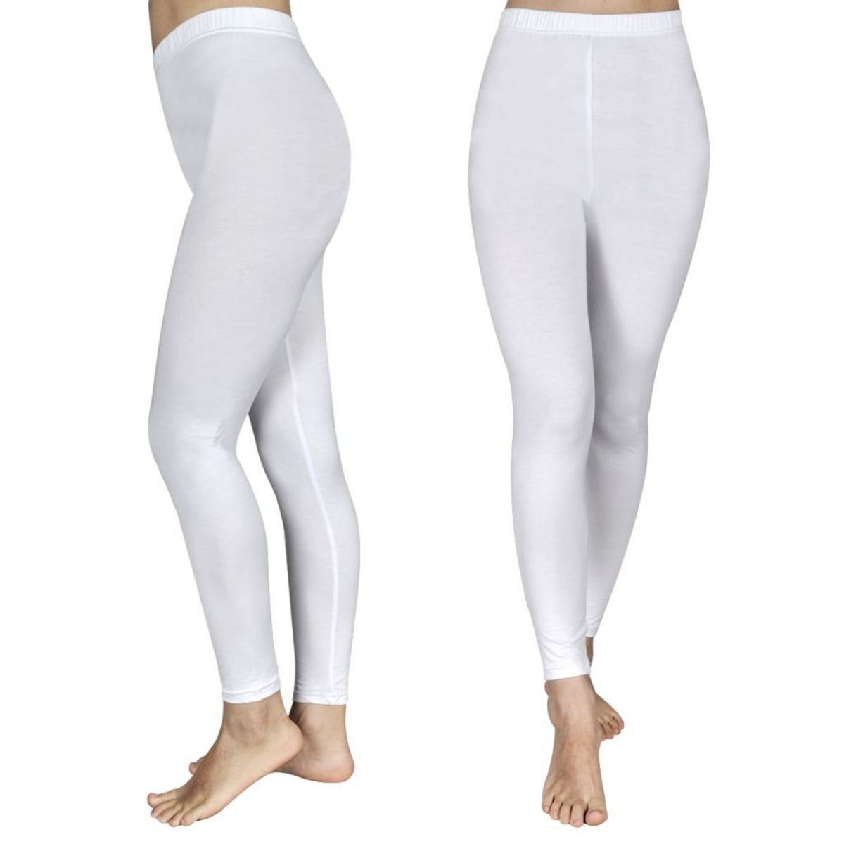 VIDAXL Set de 2 leggings fille blancs 122 128 pas cher Auchan.fr