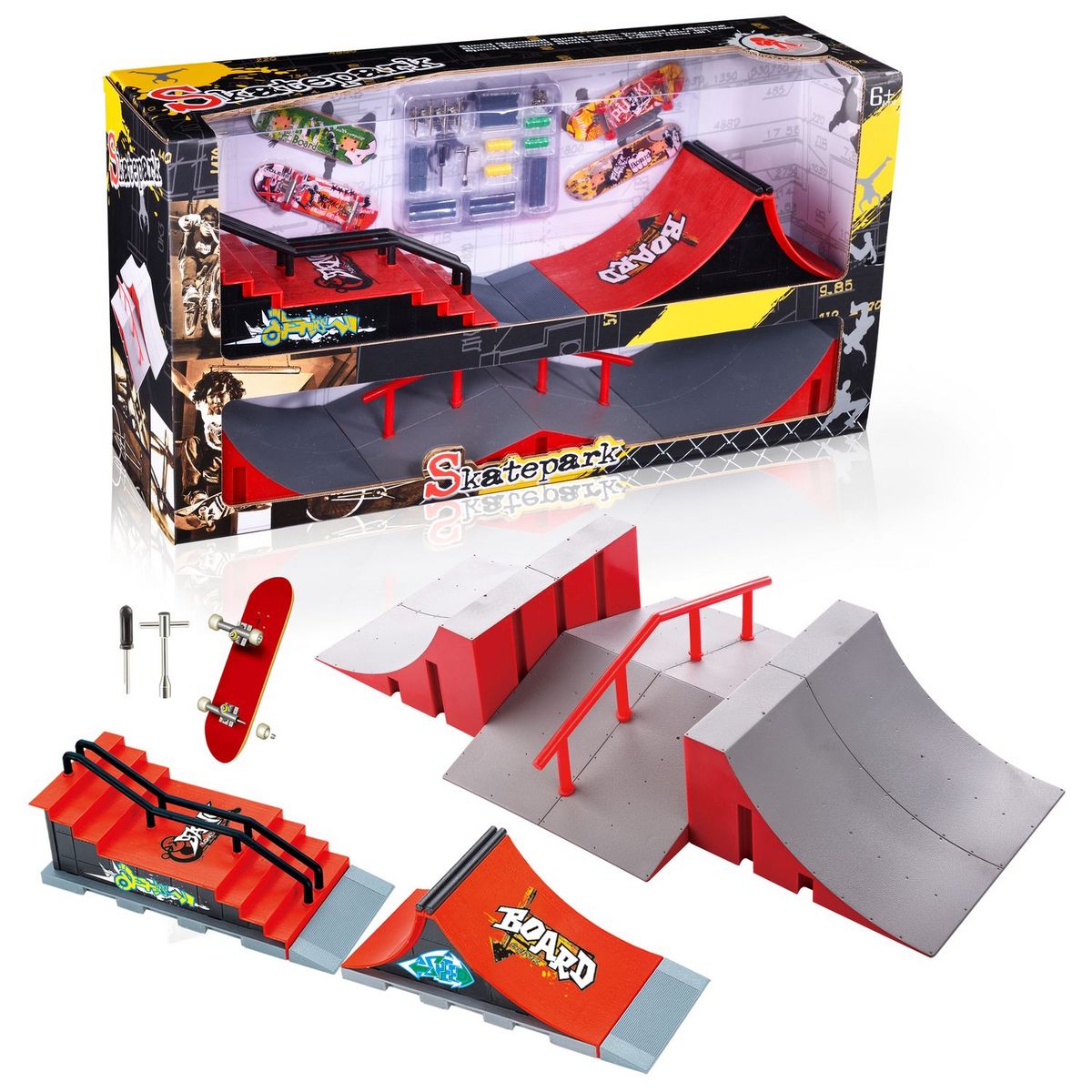 Coffret cadeau Géant Skatepark 2 rampes - 6303501005 pas cher 