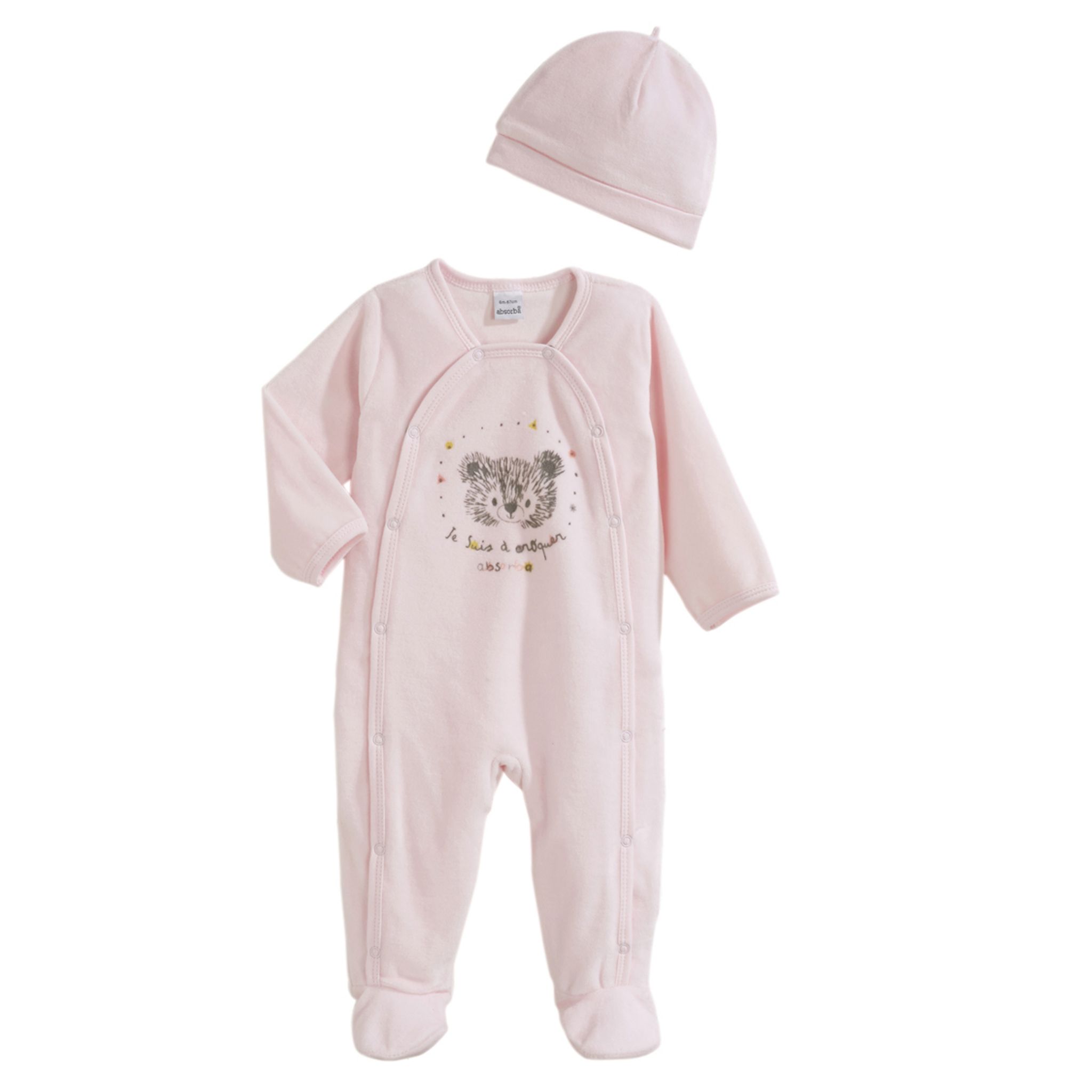 ABSORBA Pyjama velours bonnet b b fille pas cher Auchan