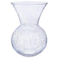 Vase en Verre Craquelé  Boule  28cm Transparent