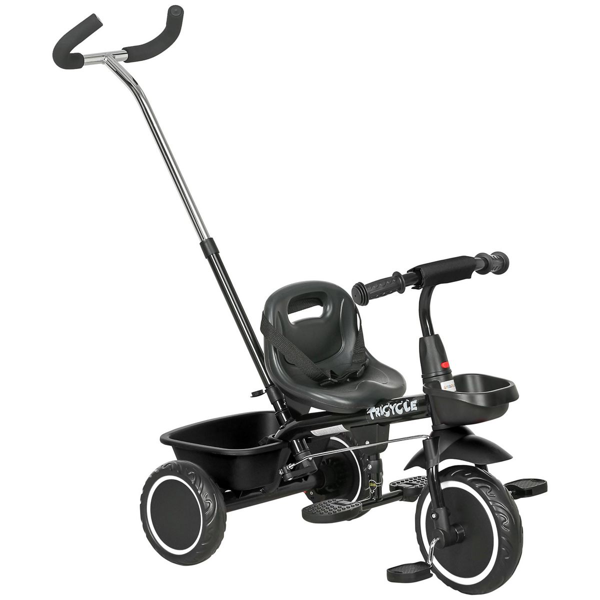 HOMCOM Tricycle 2 en 1 pour enfants avec poign e de pouss e