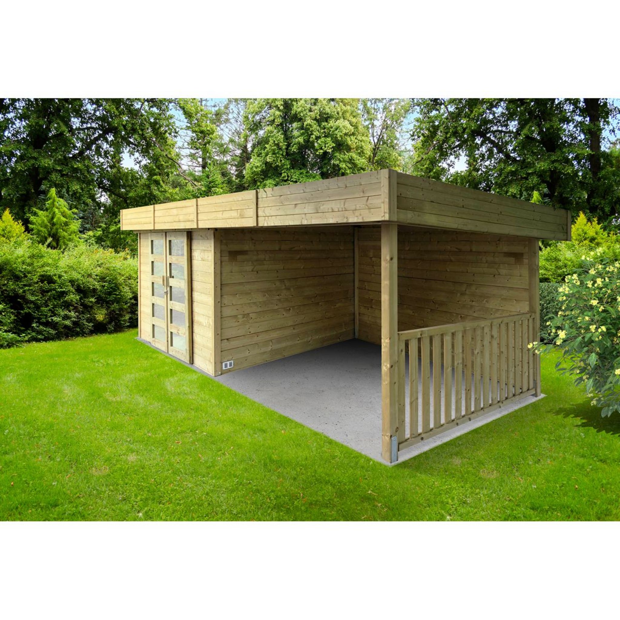 Abri de jardin en emboîtés bois SOLID 17,65m²