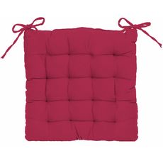 Galette de chaise matelassée unie en coton (Rouge)