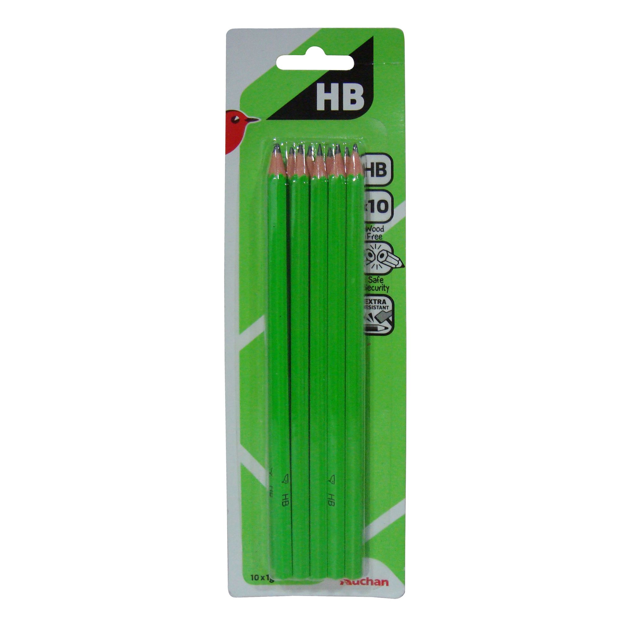 AUCHAN Lot de 5 crayons graphite HB / 2B / 2H pas cher 