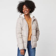 IN EXTENSO Doudoune doublée sherpa taupe femme