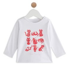 IN EXTENSO T-shirt manches longues chats bébé fille (Blanc)