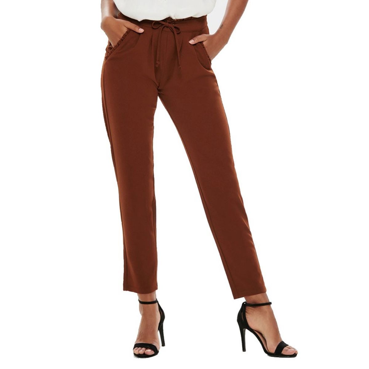 Pantalon marron femme Jacqueline de Yong pas cher Auchan