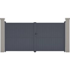 Portail aluminium  Maurice  - 349.5 x 155.9 cm - Gris