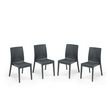 ARETA Lot de 4 chaises de jardin gris anthracite SELENE 