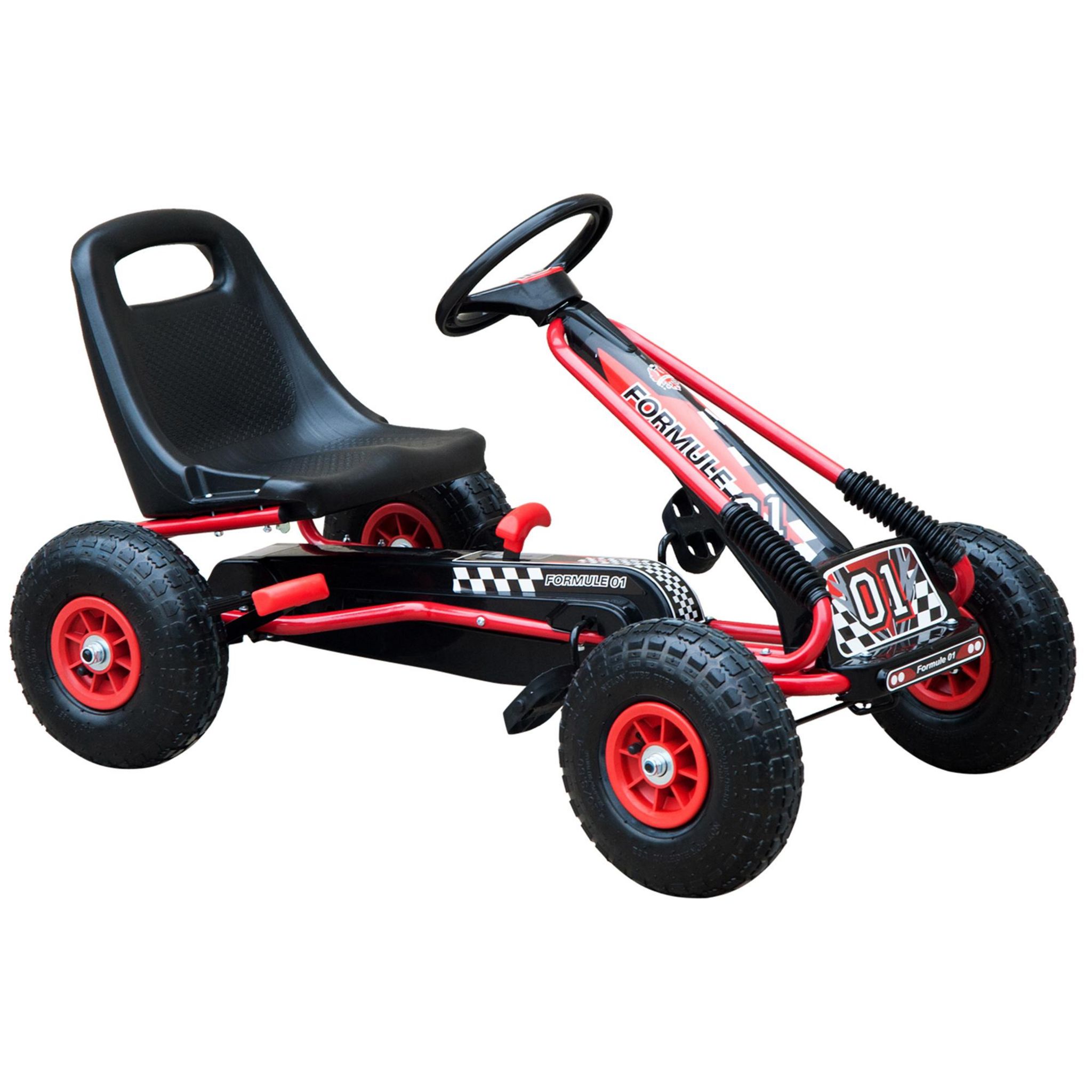 HOMCOM Vélo et véhicule pour enfants kart à pédales siège réglable