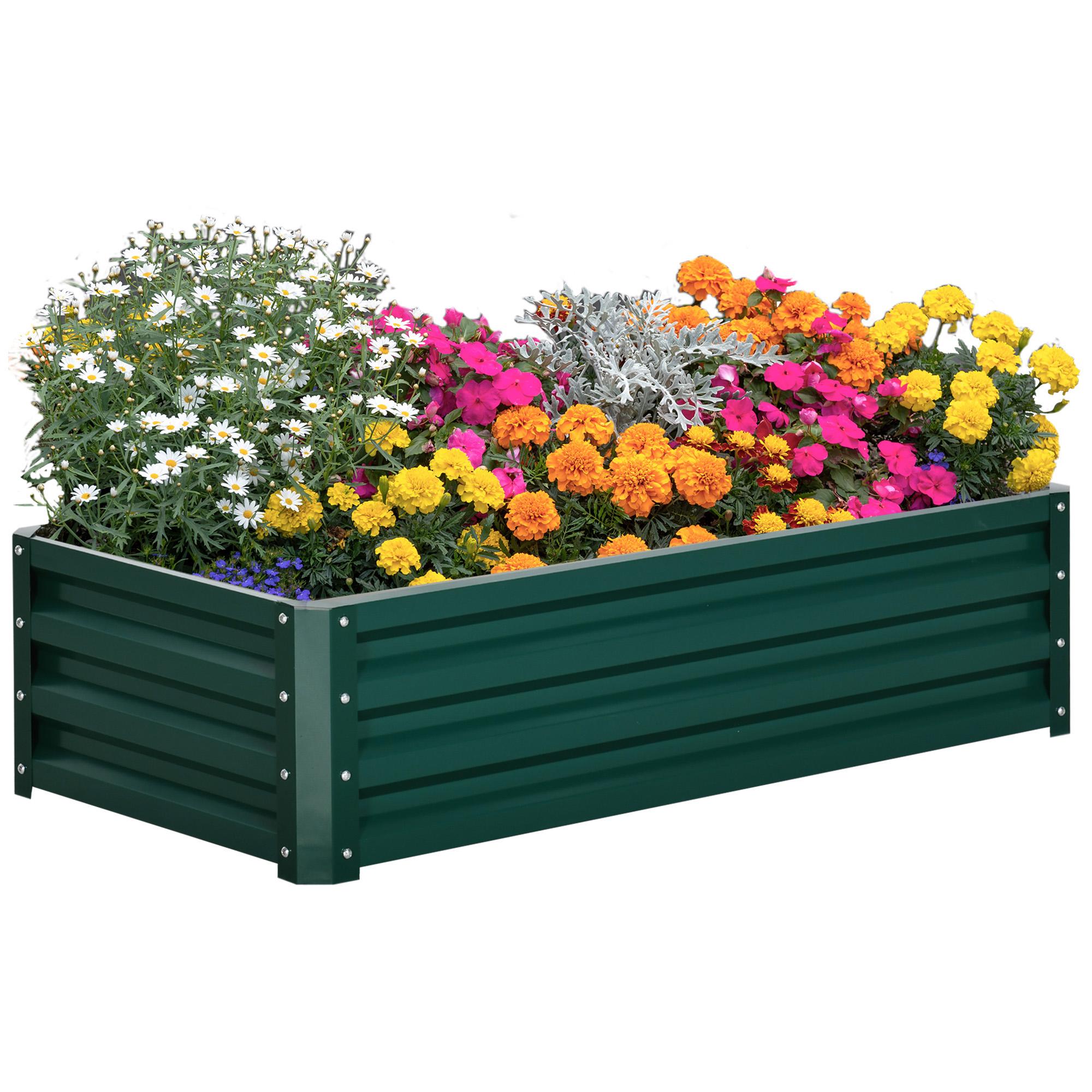 Outsunny Lot de 2 carré potager de jardin dim. 100L x 100l x 30H