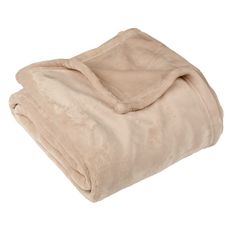 ACTUEL Plaid, couvre-lit, jeté de canapé uni en flanelle CHANTILLY 260 g/m² (Beige)