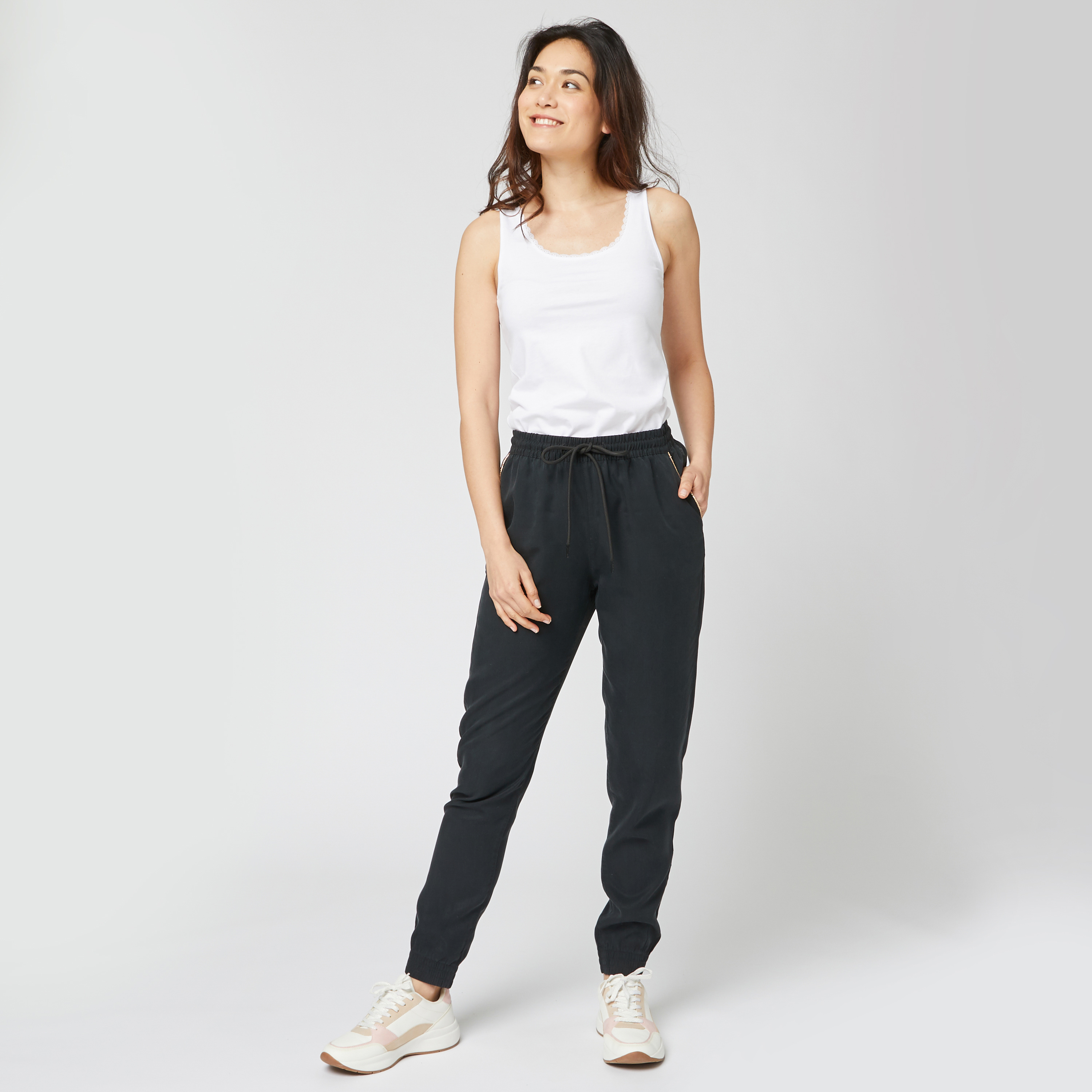 IN EXTENSO Pantalon de jogging noir femme pas cher 