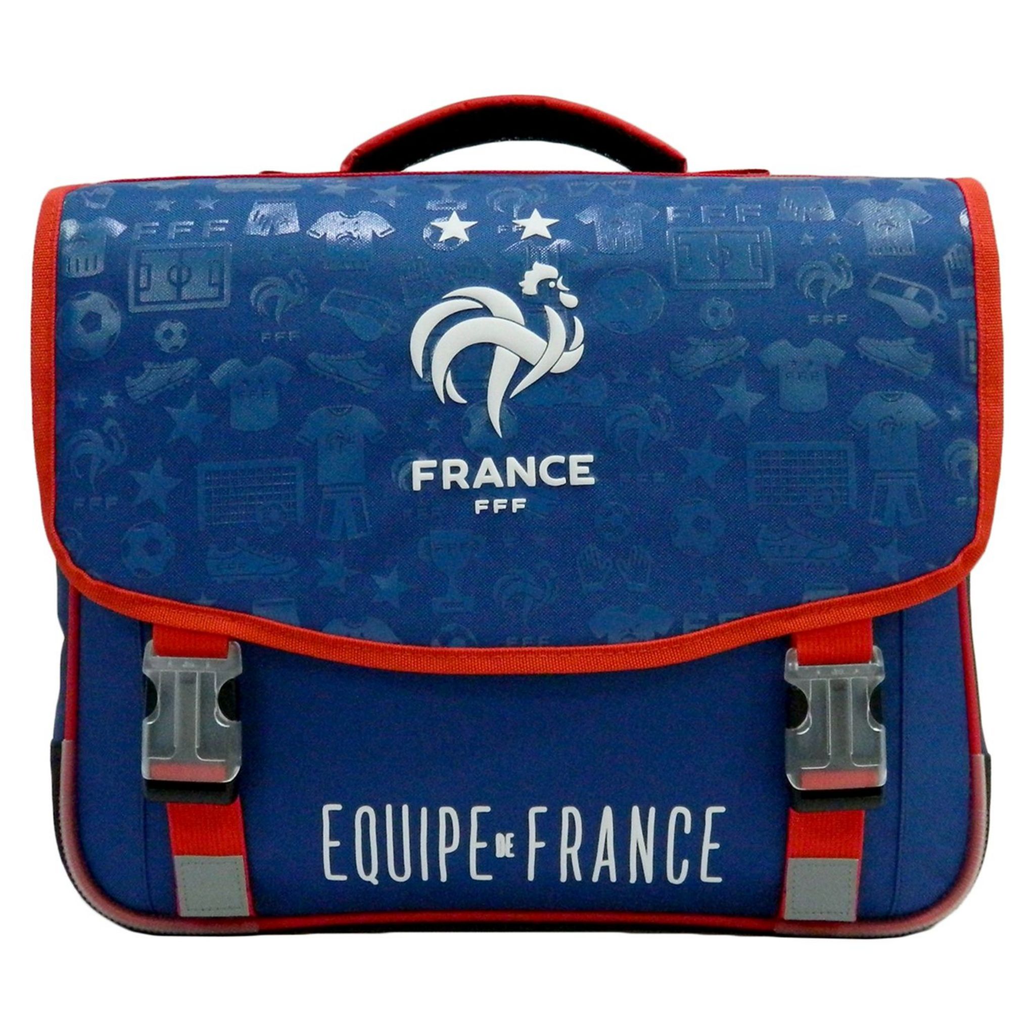 Cartable 41 cm FFF Equipe de France de Football bleu pas cher