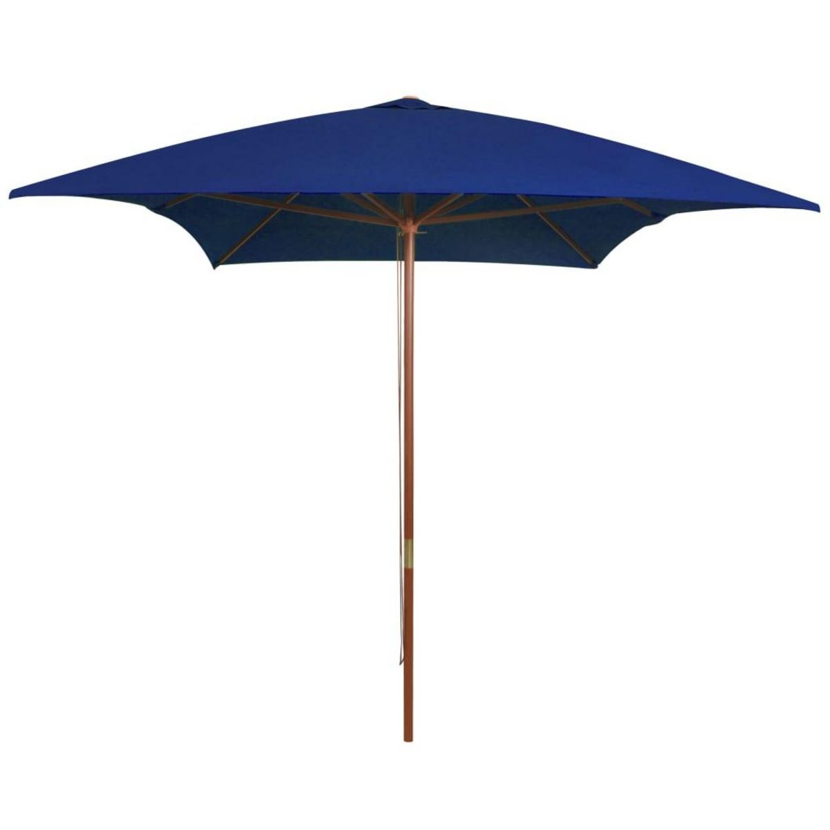 VIDAXL Parasol d'exterieur avec mat en bois Bleu 200x300 cm