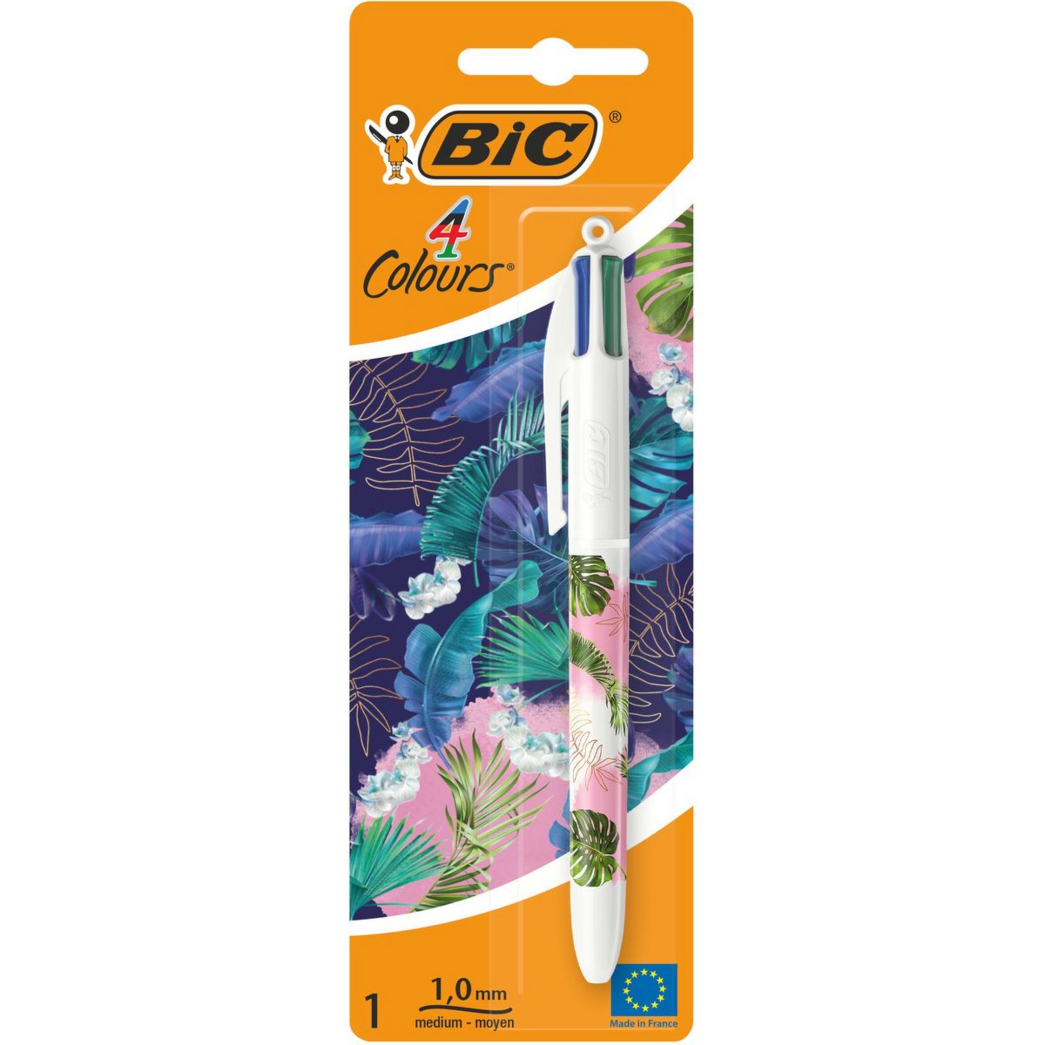 BIC 4 Couleurs WOOD - Stylo à bille 4 couleurs - corps rose Pas