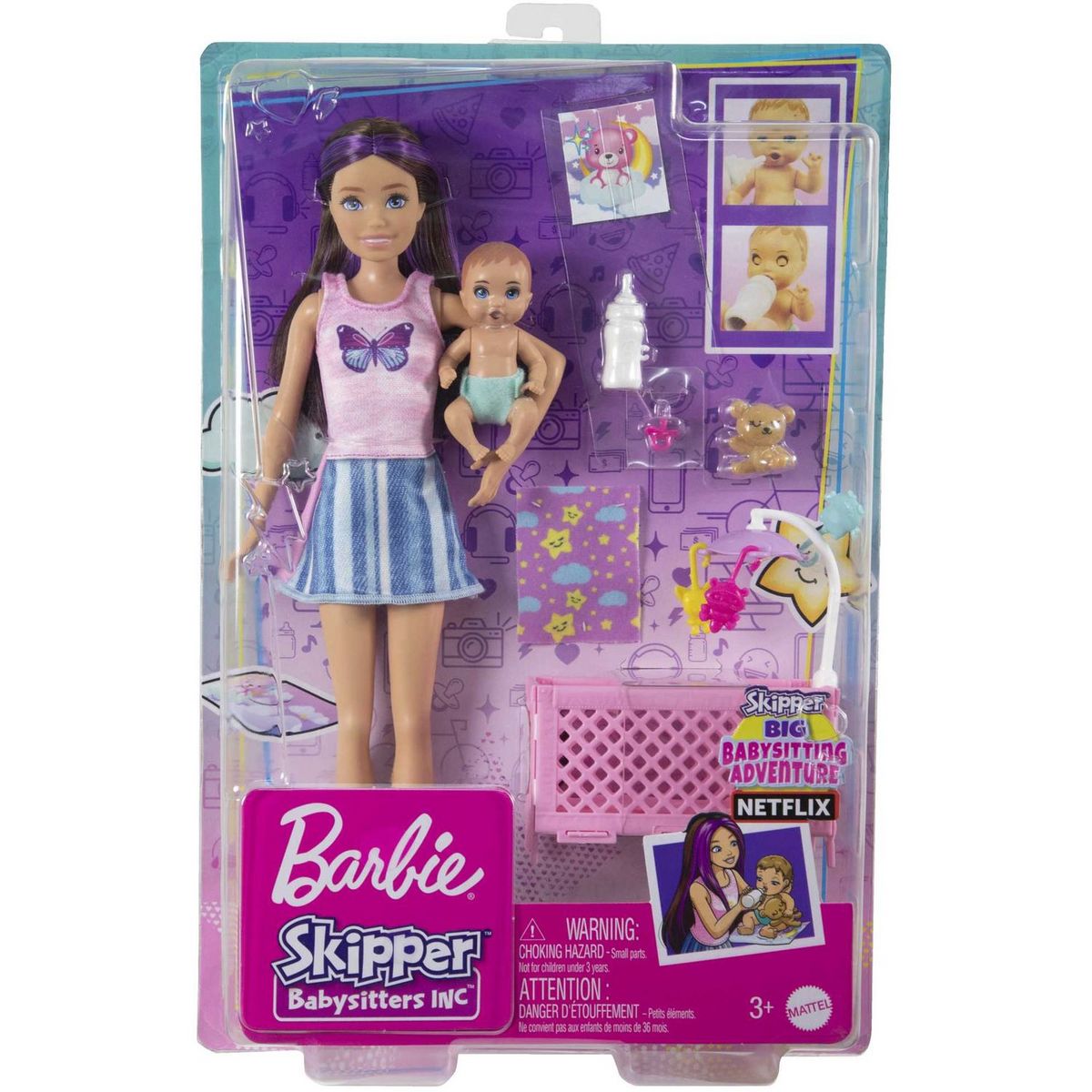 Coffret Poupée Skipper Bébé au lit