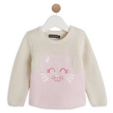 IN EXTENSO Pull mousse chat bébé fille (ecru)