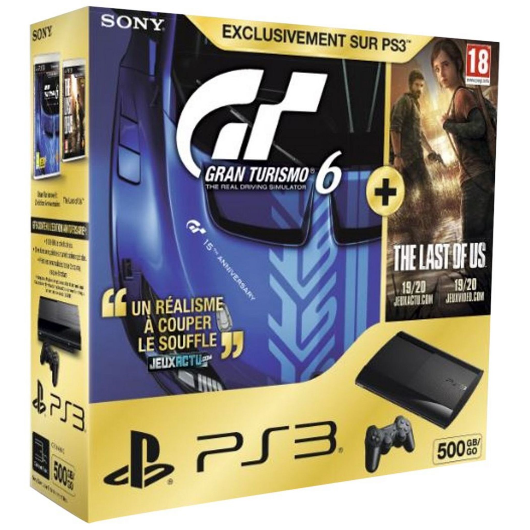 Console PS3 rouge 500 Go + 3 jeux pas cher 