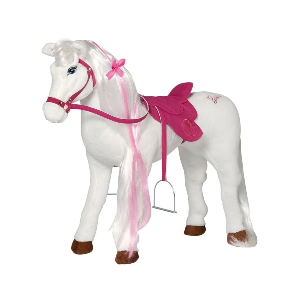 BARBIE Barbie Cheval jouet Majesty avec son 81 cm Blanc et rose pas cher 