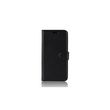 amahousse Housse noire pour HTC Desire 12 folio aspect cuir grainé avec languette aimantée