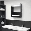 VIDAXL Armoire de salle de bain a miroir LED Gris brillant 50x14x60 cm