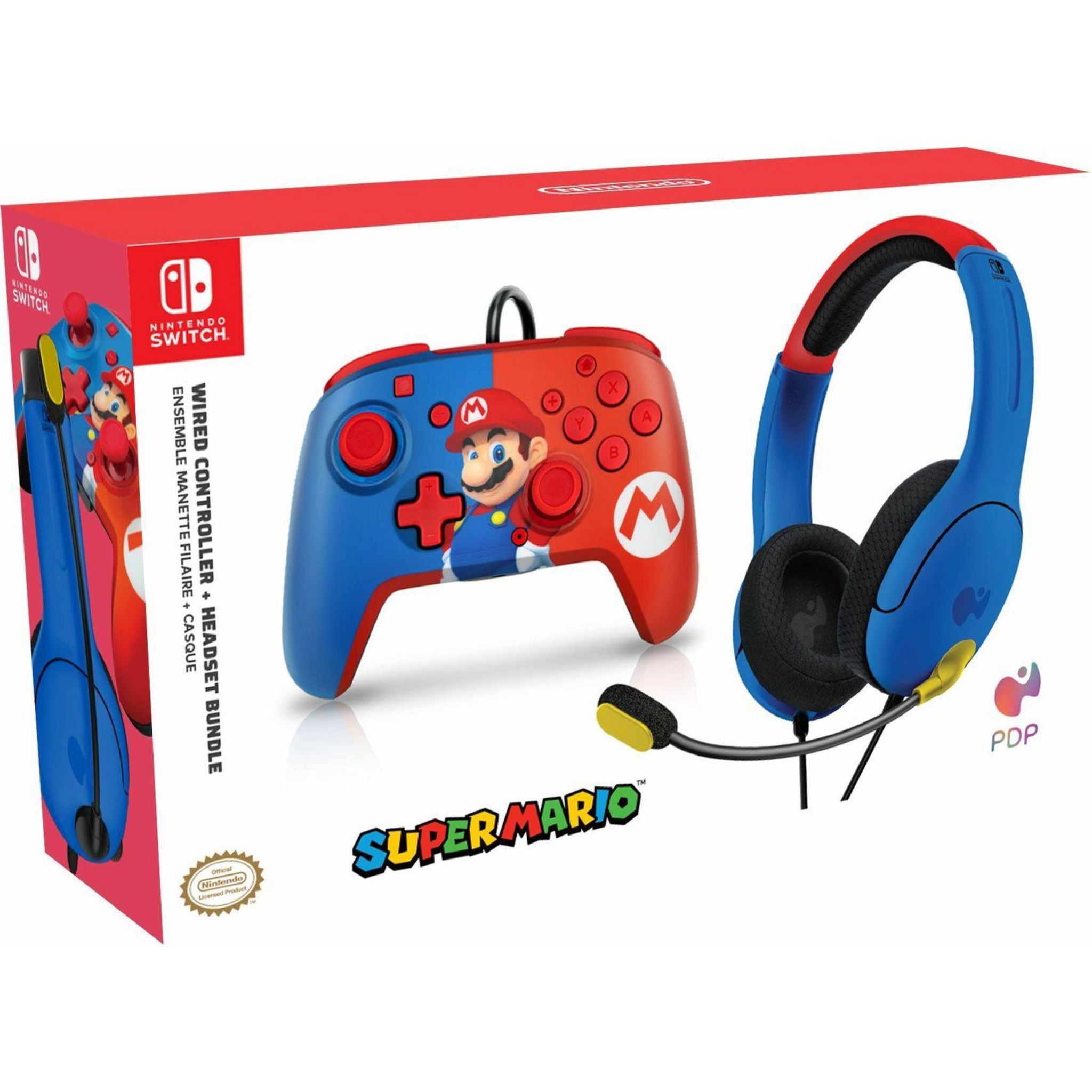 Pack Casque Gaming + Manette Super Mario Nintendo Switch