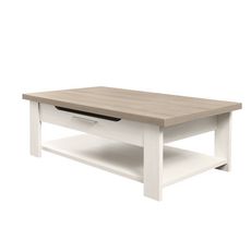 GAMI Table basse 1 tiroir 1 plateau L116 cm FLORENCE (Chêne blanchi)